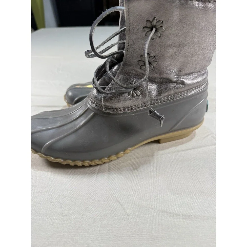 Jack Rogers Women’s Size 8 Gray Silver Waterproof Ankle Duck Boots – Rain Shoes